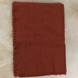 Maison De Vacances Home Throws Washed Virgin Wool Vice Versa Fringed Throw in Grenat Grenat / 98" L X 65" W