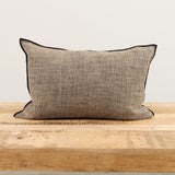 Maison De Vacances Home Pillows 16" X 24" Chinee Canvas Rustique Cushion Naturel/Noir / 16" X 24"