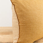Maison De Vacances Home Pillows 26" X 26" Crumpled Washed Linen Vice Versa Cushion in Havane Havane/Givre / 26" X 26"
