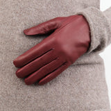 Maison Fabre Accessories Gloves Bachaumont Rabbit-Lined Gloves in Vino