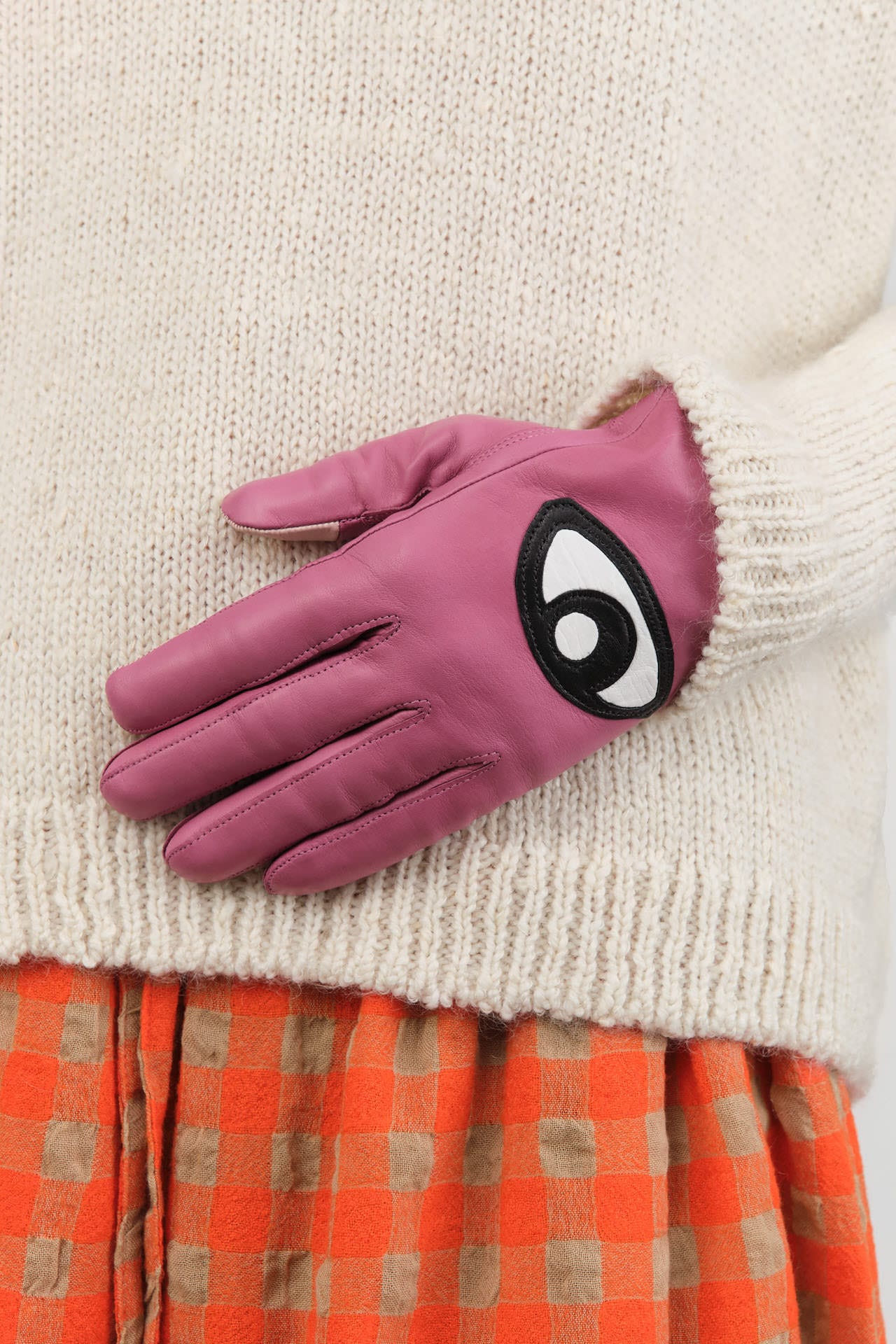 Maison Fabre Accessories Gloves Clin Cashmere-Lined Gloves in Sea Pink