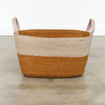 Oval Floor Basket Makaua in Orange Trigo