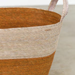 Oval Floor Basket Makaua in Orange Trigo