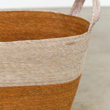 Oval Floor Basket Makaua in Orange Trigo