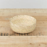 Small Open Round Storage Basket in Natural Tan by Makaua 