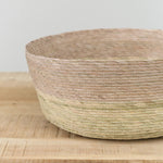 Small Round Open Storage Basket by Makaua in Natural Stripe