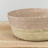 Small Round Open Storage Basket by Makaua in Natural Stripe