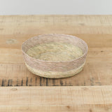 Makaua Small Round Open Basket in Natural Stripe