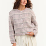 Maria Stanley Cardi Sweater in Radish Plaid