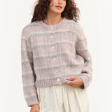 Maria Stanley Cardi Sweater in Radish Plaid