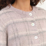 Radish Plaid Cardi Sweater by Maria Stanley