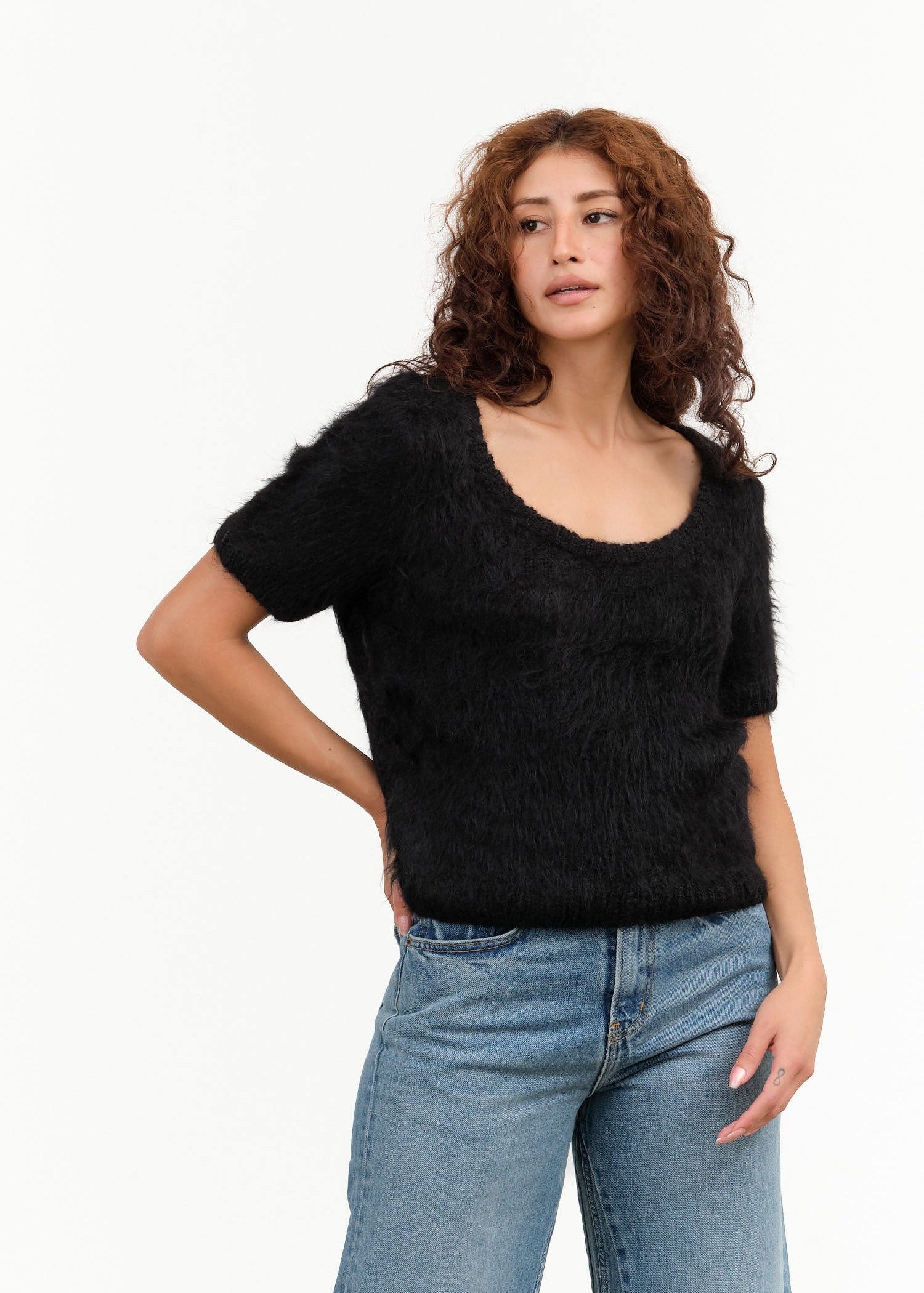 Maria Stanley Apparel Womens Sweaters Mahi Top Noir / XSmall