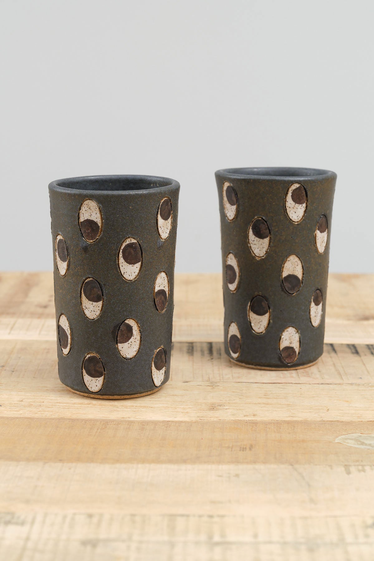 Matthew Ward Studio Eye Tumblers in Black Blue 