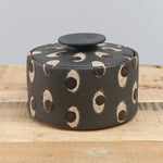 Blue Black Handmade Ceramic Eyes Jar with Lid by Matthew Ward Studio