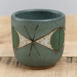 Matthew Ward Studio Handmade Ceramic Felix Cup with Carved Eye in Remix Green Glaze