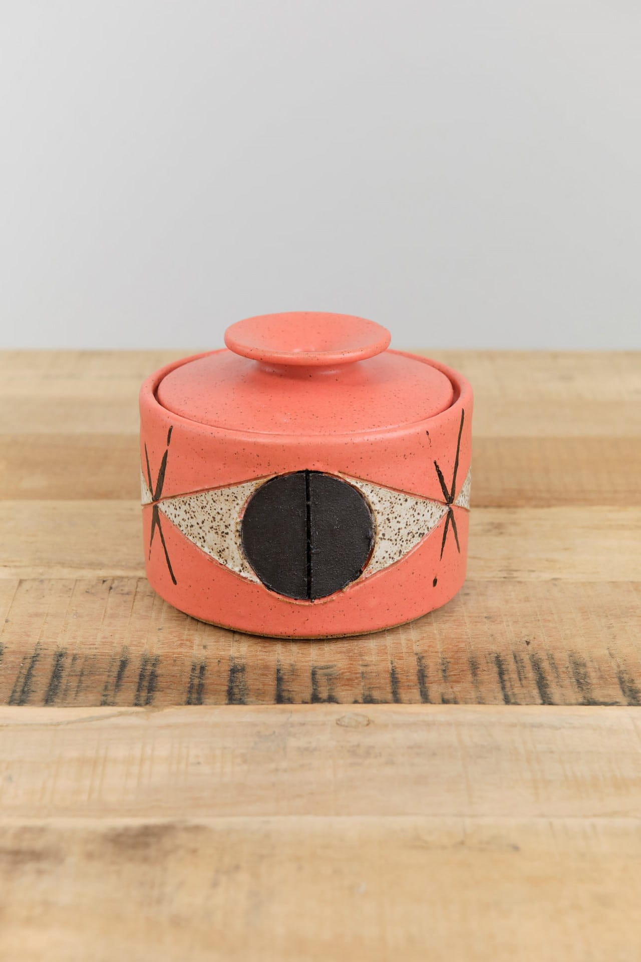 Matthew Ward Studio Art Ceramics Large Felix Jar in Coral Coral