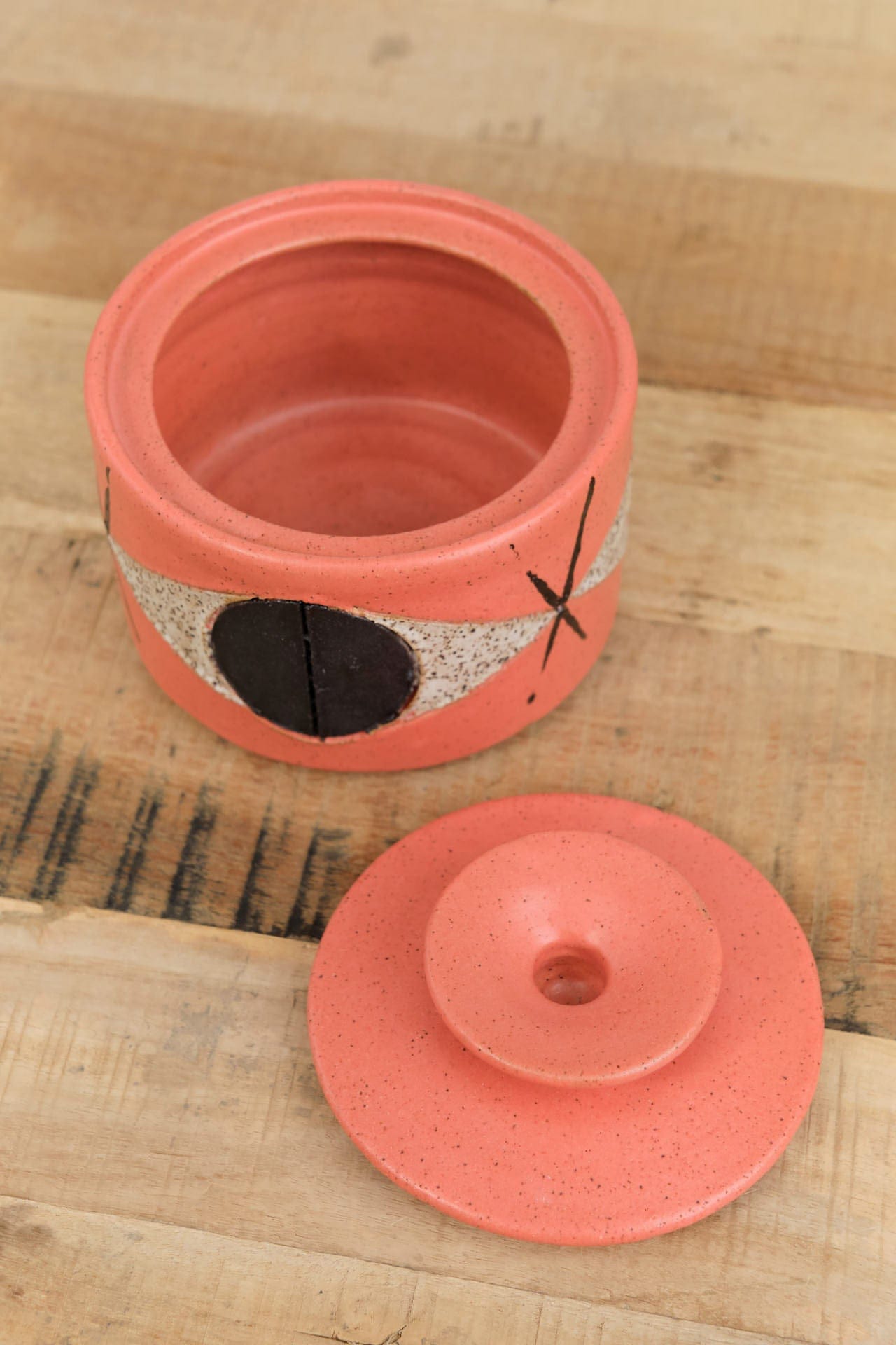 Matthew Ward Studio Art Ceramics Large Felix Jar in Coral Coral