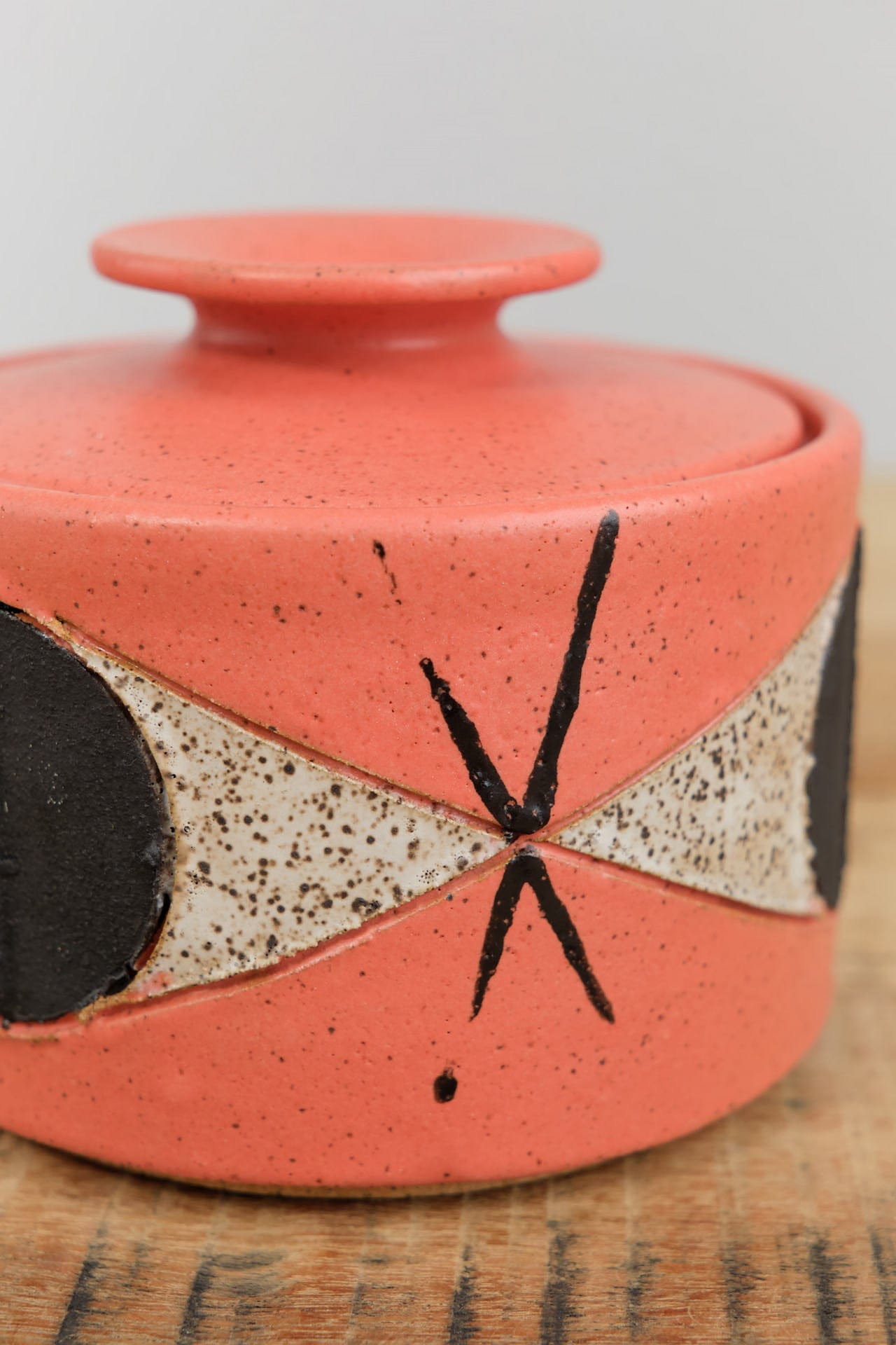 Matthew Ward Studio Art Ceramics Large Felix Jar in Coral Coral