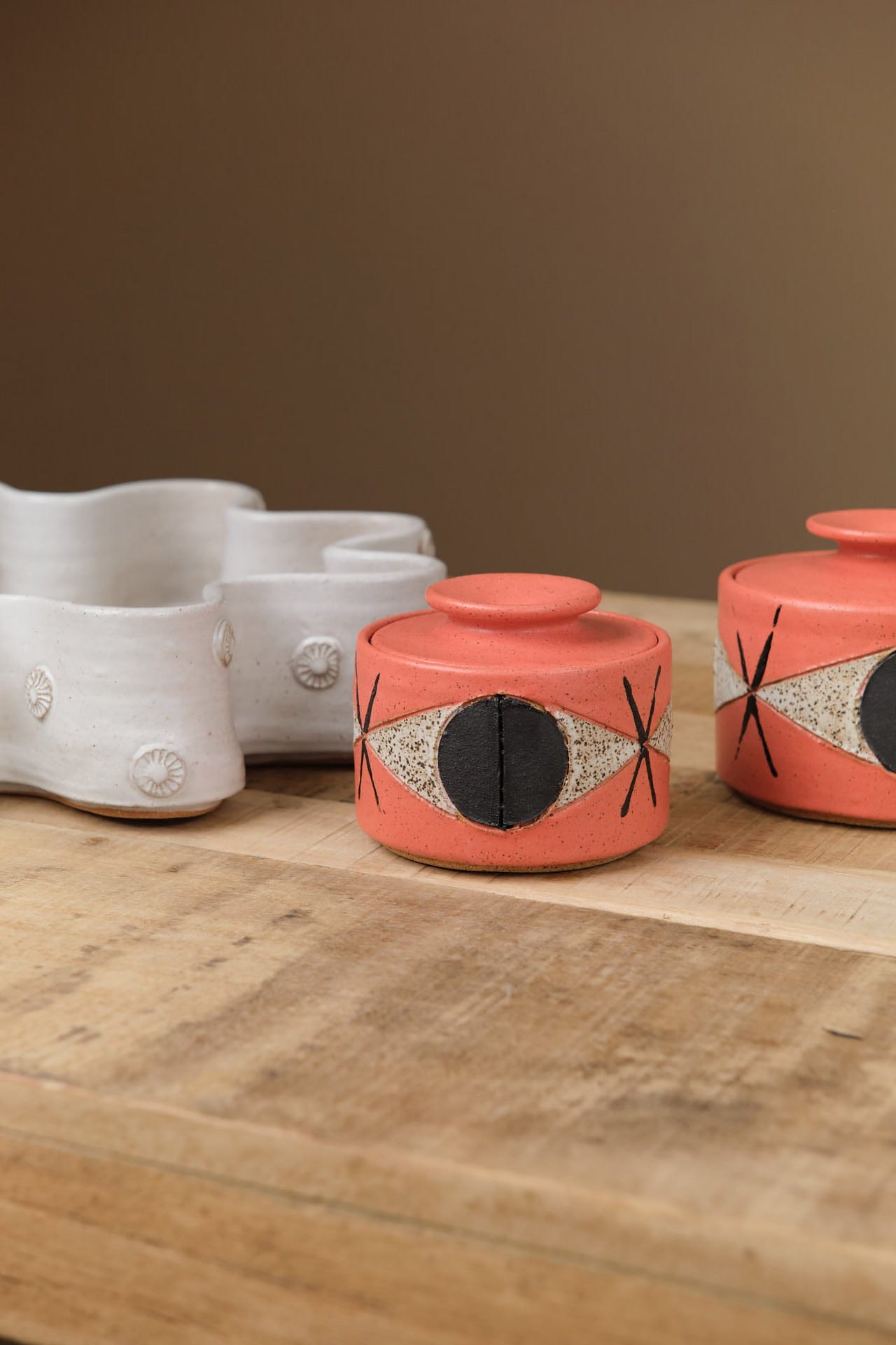 Matthew Ward Studio Art Ceramics Medium Felix Jar in Coral Coral