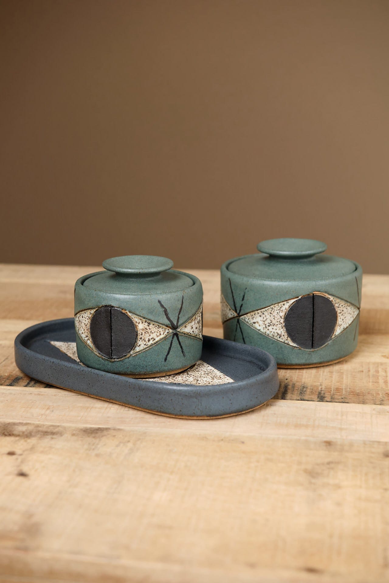 Matthew Ward Studio Art Ceramics Medium Felix Jar in Green Green