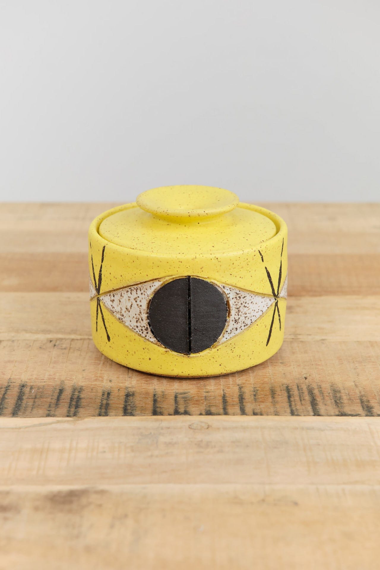 Matthew Ward Studio Art Ceramics Large Felix Jar in Yellow Yellow