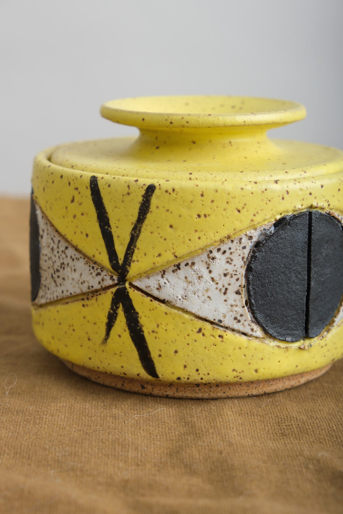 Medium Felix Jar with Lid and hand-carved eye ball designs