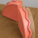 Matthew Ward Studio Art Ceramics Our Story Bookends in Coral Coral