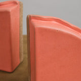 Matthew Ward Studio Art Ceramics Our Story Bookends in Coral Coral