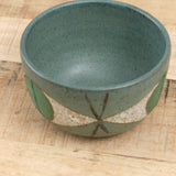 Matthew Ward Studio Handmade Ceramics Small Felix Bowl with Eye Design in Remix Green Blue 