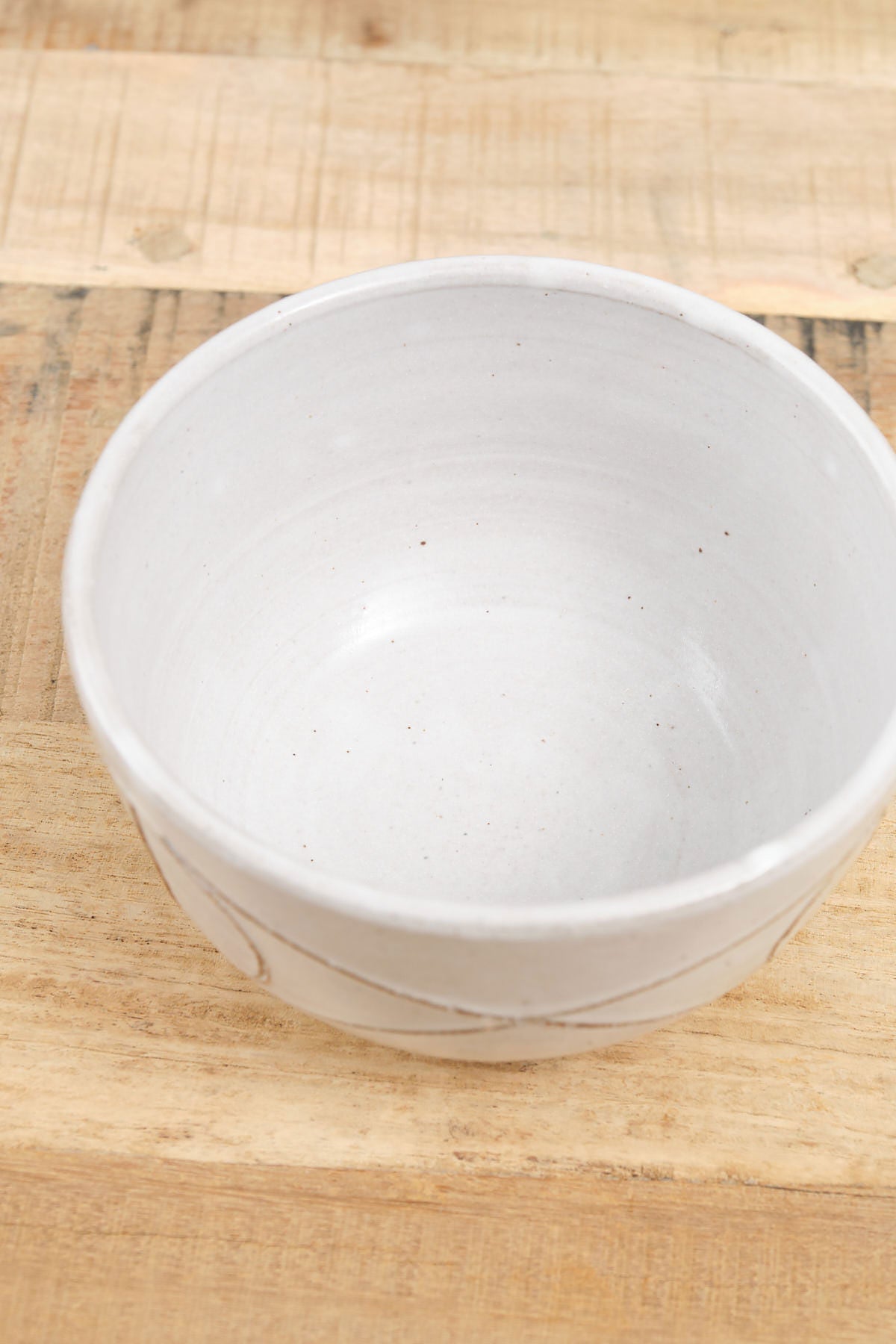 Handmade Ceramic Small Felix Bowl with Eye Design in White Glaze by Matthew Ward Studio