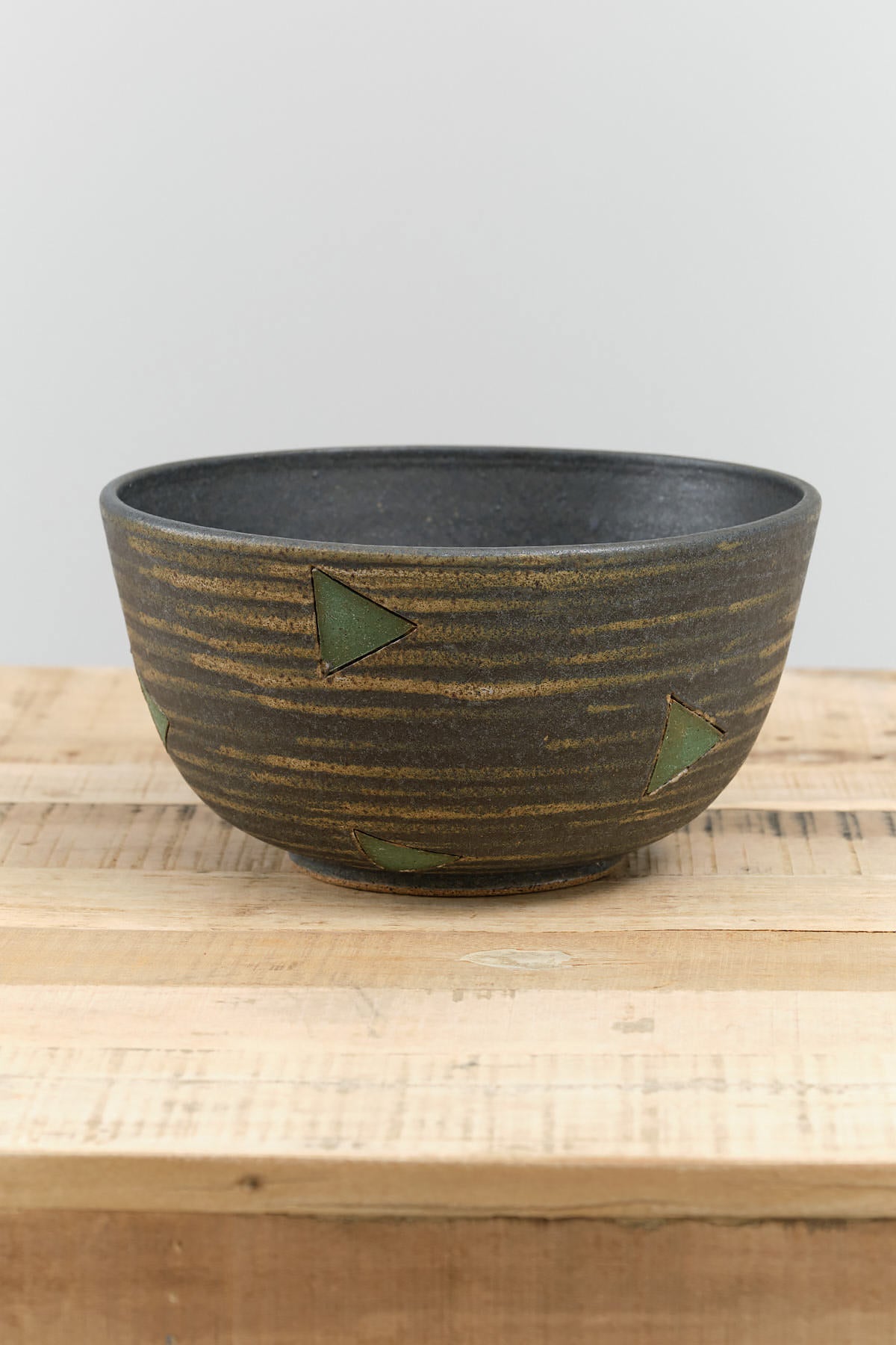 Striped Directional Bowl by Matthew Ward Studio in Blue Green