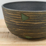 Blue Green Striped Directional Bowl by Matthew Ward Studio