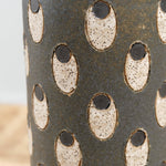 Matthew Ward Studio Handmade Ceramic Tall Eyes Vase in Blue Black