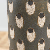 Matthew Ward Studio Handmade Ceramic Tall Eyes Vase in Blue Black