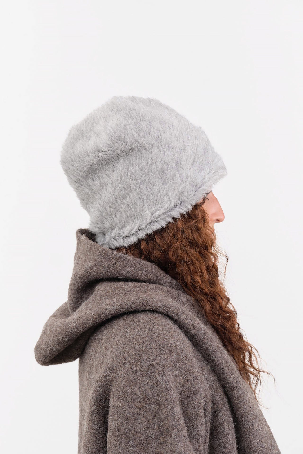 Mature Ha. Accessories Hats Alpaca Reversible Beanie in Grey X Black Grey X Black / One Size