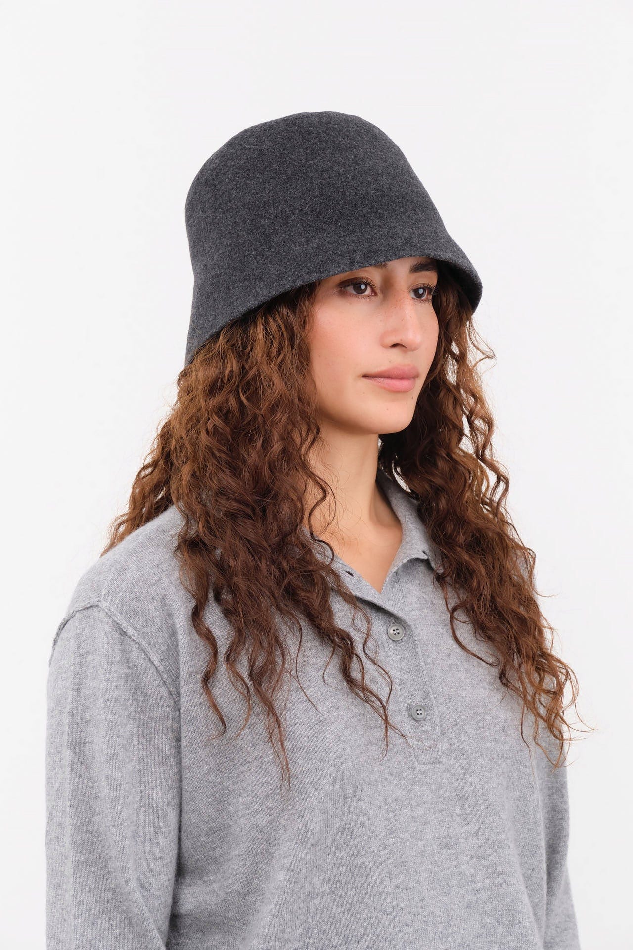 Mature Ha. Accessories Hats Bell Hat in Dark Charcoal Dark Charcoal / One Size