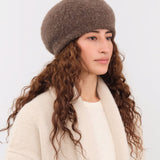 Mature Ha. Accessories Hats Black Merino Wool Beret Dark Brown / One Size