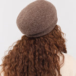 Mature Ha. Accessories Hats Black Merino Wool Beret Dark Brown / One Size