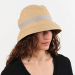 Mature Ha. Accessories Hats Boxed Hat with 7 cm Brim Organdy Ribbon in Light Brown X Grey Light Brown X Grey