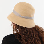 Mature Ha. Accessories Hats Boxed Hat with 7 cm Brim Organdy Ribbon in Light Brown X Grey Light Brown X Grey