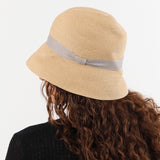 Mature Ha. Accessories Hats Boxed Hat with 7 cm Brim Organdy Ribbon in Light Brown X Grey Light Brown X Grey