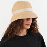 Mature Ha. Accessories Hats Boxed Hat with 7 cm Brim Organdy Ribbon in Light Brown X Ivory Light Brown X Ivory