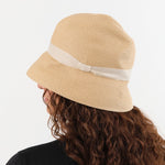 Mature Ha. Accessories Hats Boxed Hat with 7 cm Brim Organdy Ribbon in Light Brown X Ivory Light Brown X Ivory