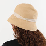 Mature Ha. Accessories Hats Boxed Hat with 7 cm Brim Organdy Ribbon in Light Brown X Ivory Light Brown X Ivory