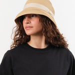 Mature Ha. Accessories Hats Boxed Hat with 7 cm Brim Organdy Ribbon in Light Brown X Ivory Light Brown X Ivory
