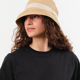 Mature Ha. Accessories Hats Boxed Hat with 7 cm Brim Organdy Ribbon in Light Brown X Ivory Light Brown X Ivory