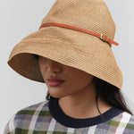 Front view of Boxed Hat with Leather Belt