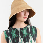 Mature Ha. Accessories Hats Boxed Hat with Switch Brim Color Line Edge Mix Brown X Natural