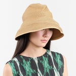 Mature Ha. Accessories Hats Boxed Hat with Switch Brim Color Line Edge Mix Brown X Natural