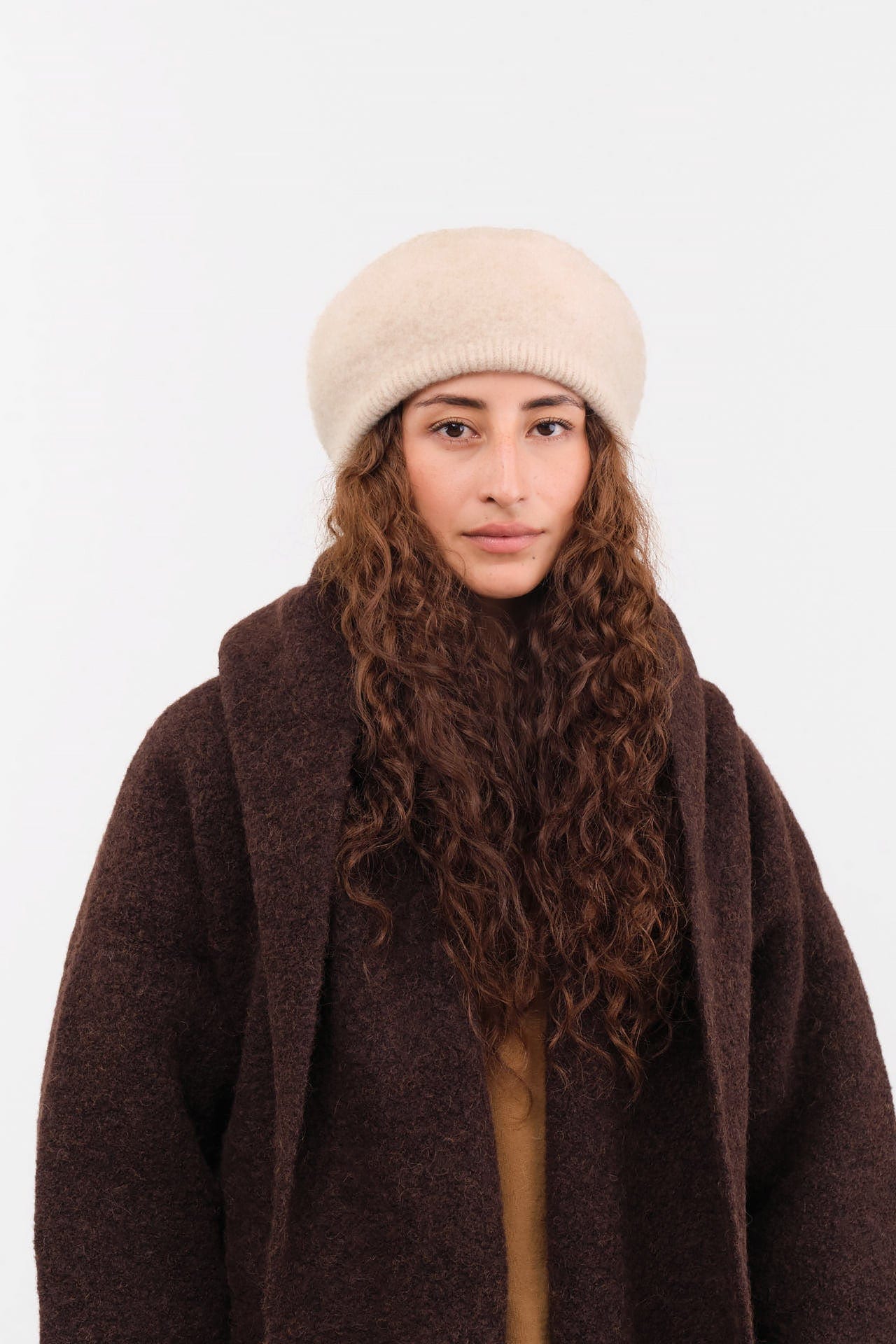 Mature Ha. Accessories Hats Camel Wool Beret Natural / One Size